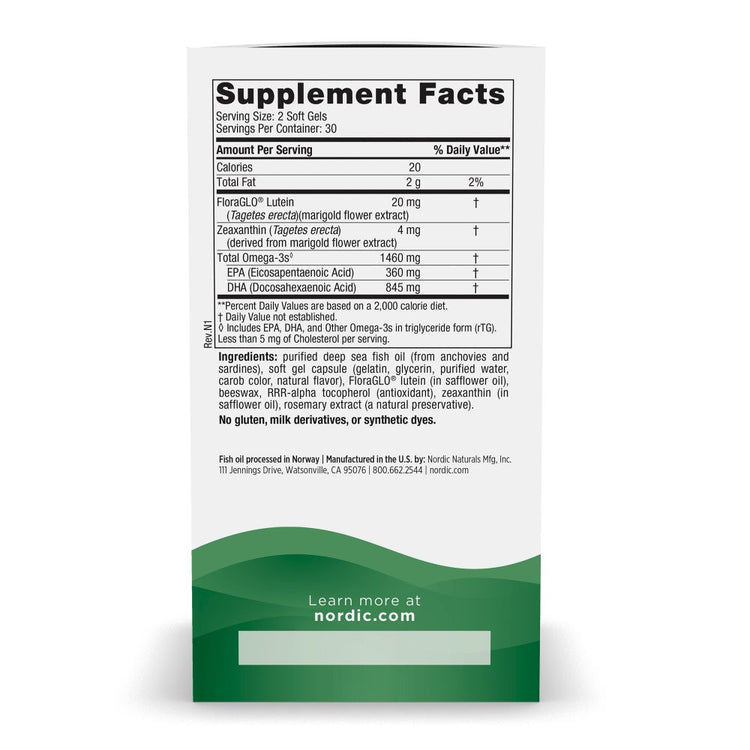 Nordic Naturals Vision Support, 60 soft gels