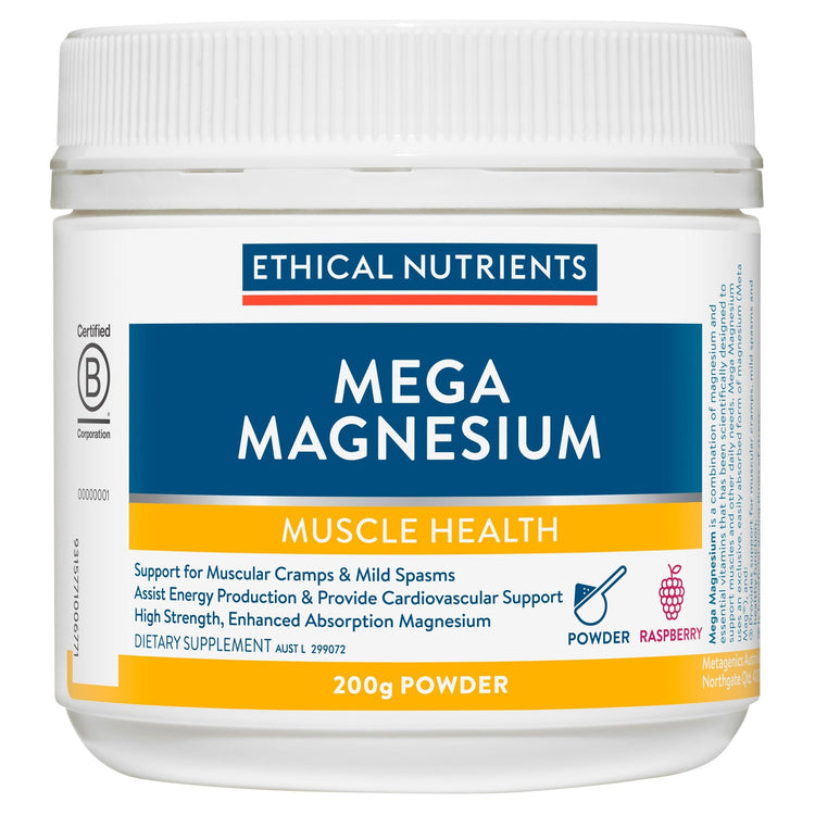 Ethical Nutrients Mega Magnesium, 200g Powder - NZ Health Store