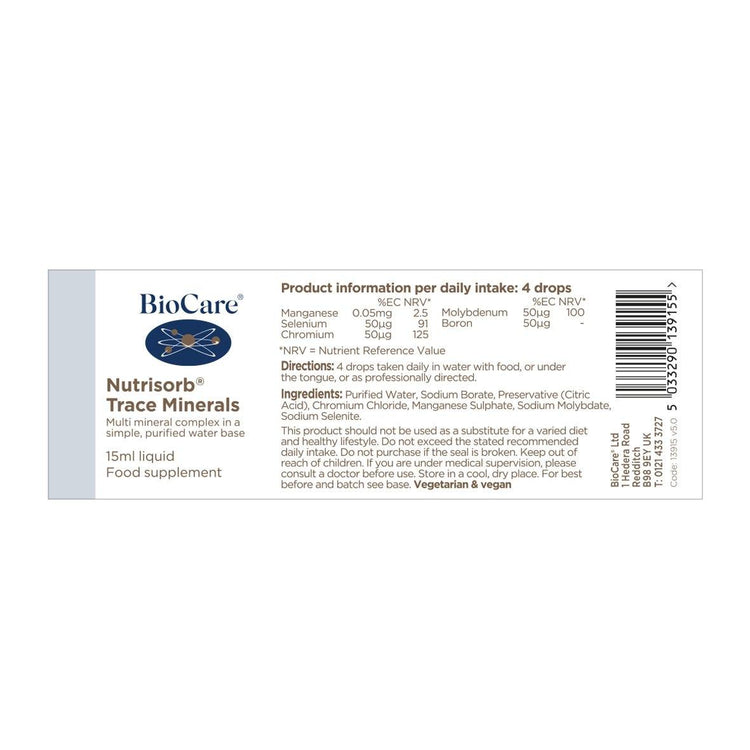 Biocare Nutrisorb Trace Minerals, 15ml - NZ Health Store