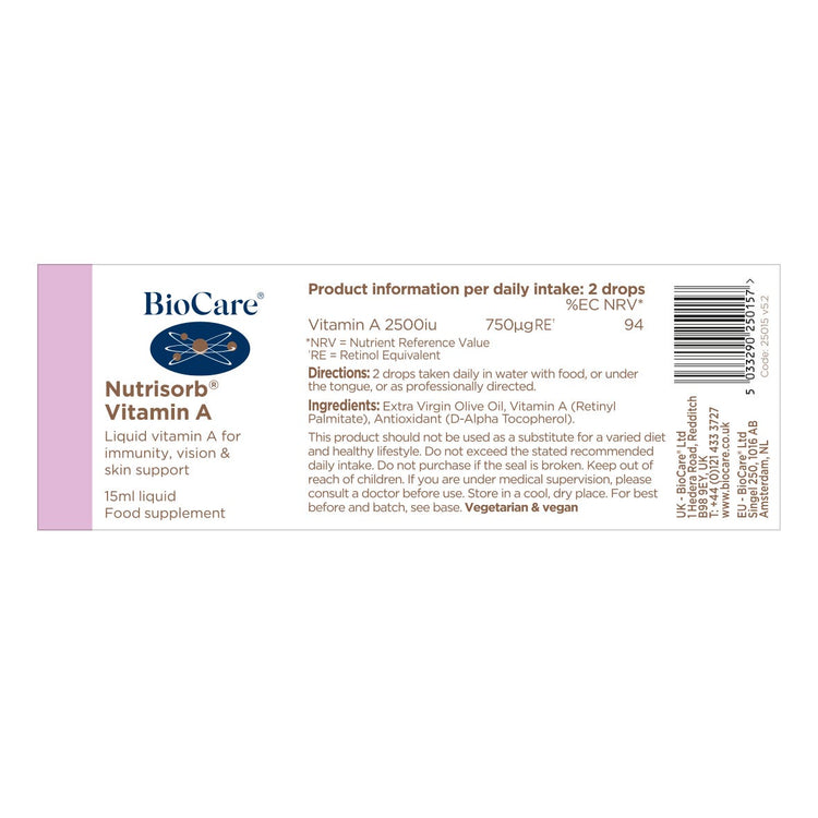 Biocare Nutrisorb Vitamin A, 15ml