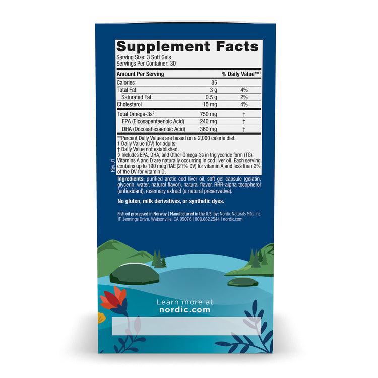 Nordic Naturals Arctic Cod Liver Oil, Soft Gels