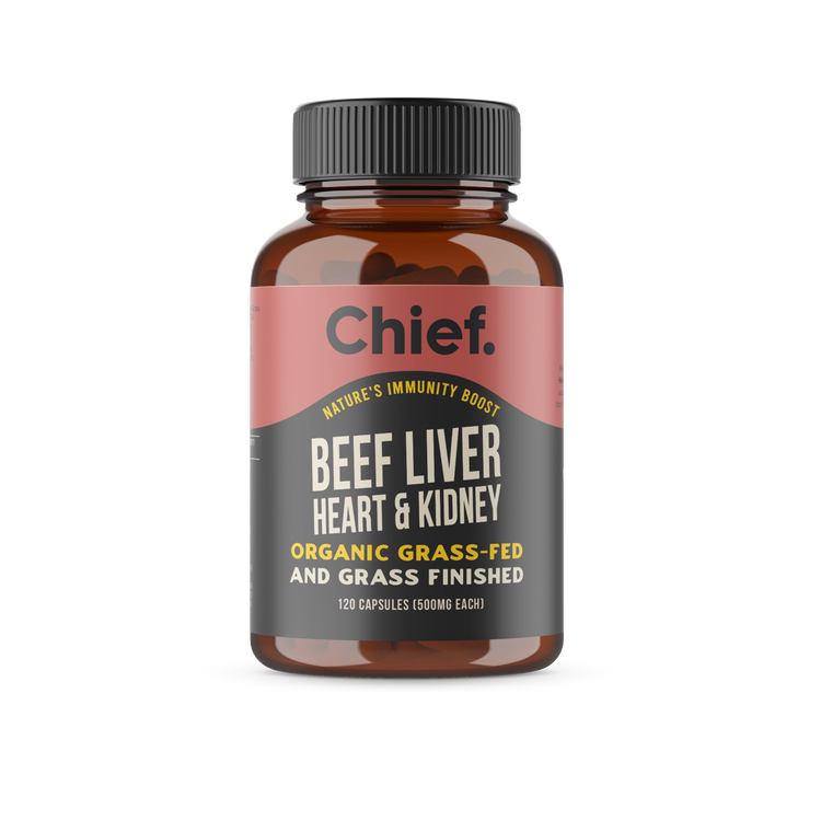 Chief Organic Beef Liver, Heart & Kidney, 120 Capsules