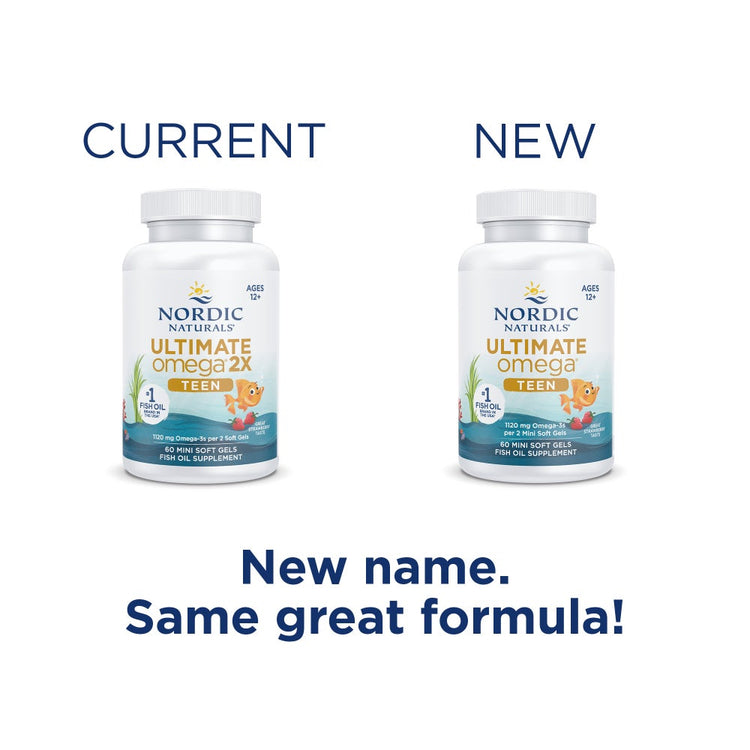 Nordic Naturals Ultimate Omega Teen Strawberry, 60 Soft Gels