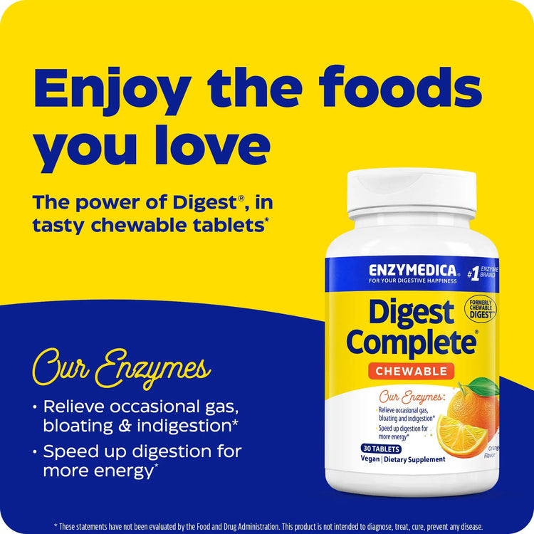 Enzymedica Digest Complete Chewable, 30 Tablets
