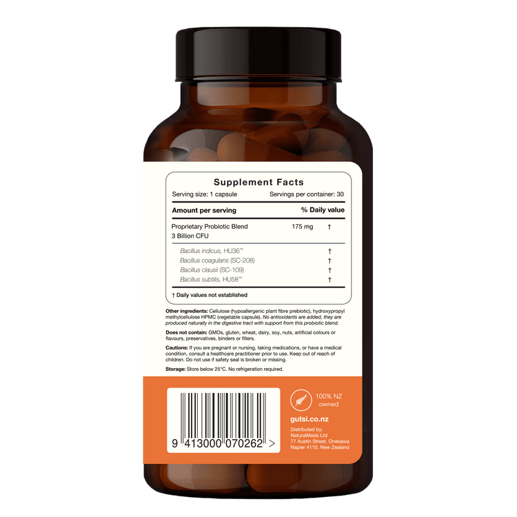 Gutsi SporeBiotic, 30 Capsules - NZ Health Store
