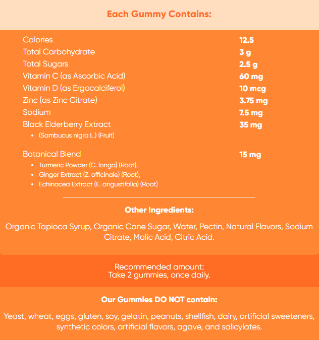 Goli Triple Action Immune Gummies, 60 Gummies