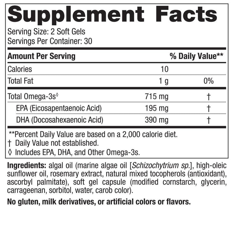 Nordic Naturals Algae Omega (60 soft gels) - Vegetarian - NZ Health Store