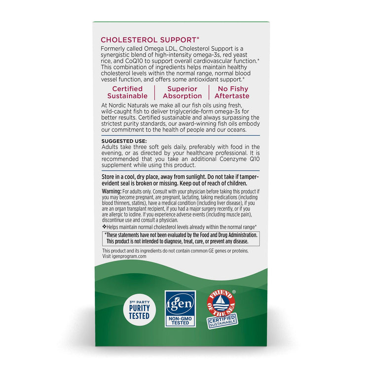 Nordic Naturals Cholesterol Support Omega Blend 60sg - NZ Health Store