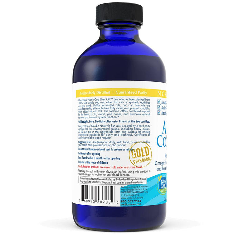 Nordic Naturals Arctic-D Cod Liver Oil (237ml) lemon - NZ Health Store