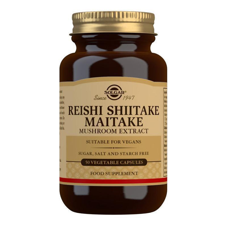 Solgar Reishi, Shiitake and Maitake (Mushroom extract) 50 Capsules - NZ Health Store