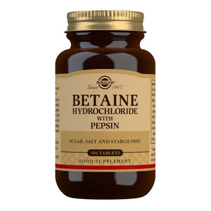 Solgar Betaine Hydrochloride with Pepsin, 100 Tablets - NZ Health Store