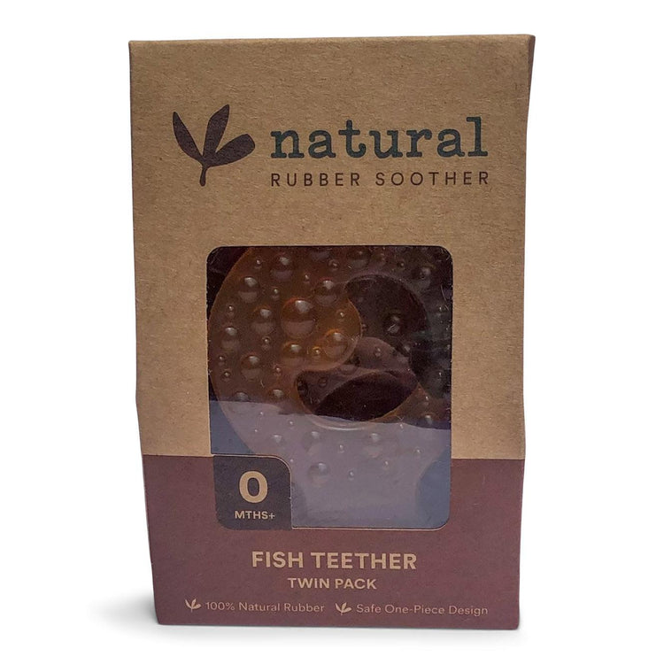 Natural Rubber Teether Fish in Eco Packaging - NZ Health Store