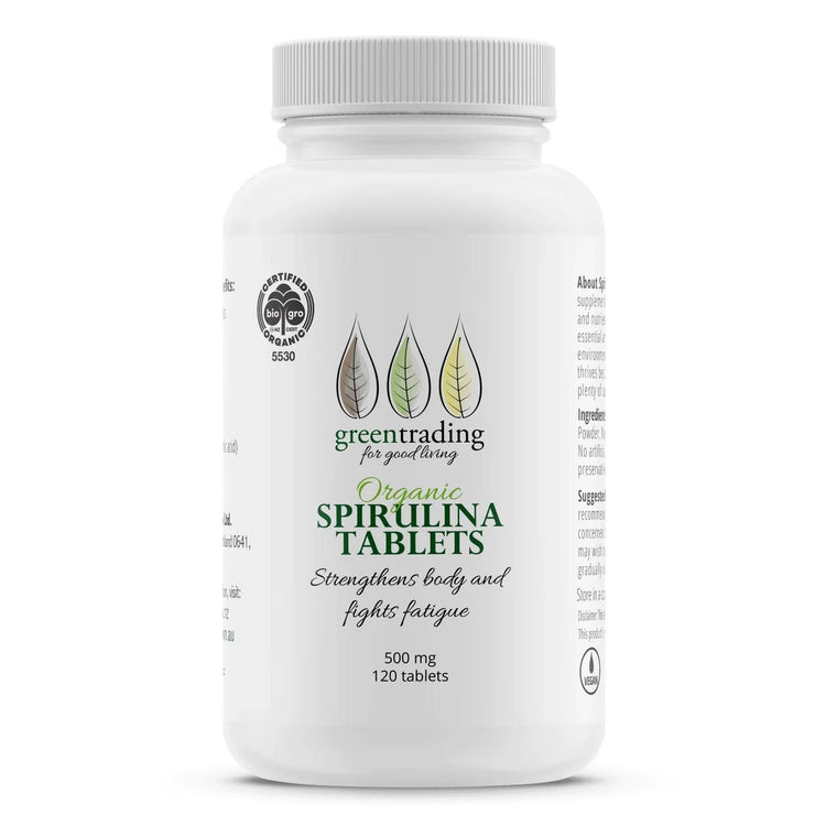 Green Trading Spirulina 500mg, 120 Tablets - NZ Health Store
