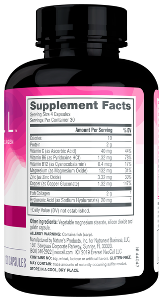 NeoCell Marine Collagen, 120 Capsules