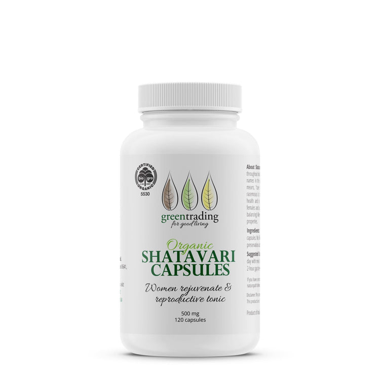Green Trading Organic Shatavari Capsules 500mg 120 Capsules