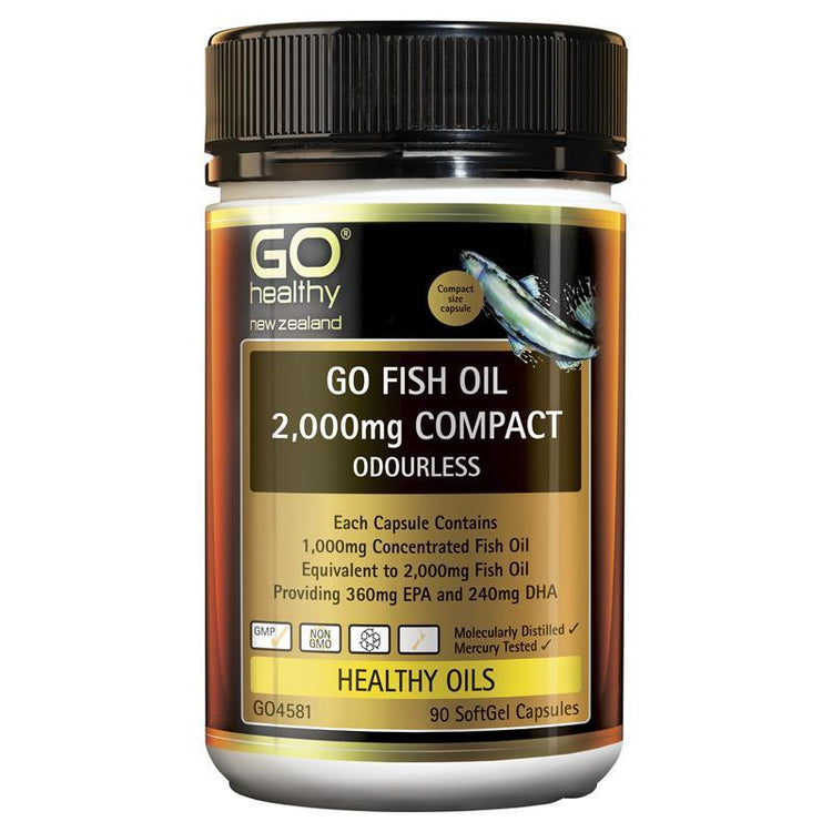 Go Healthy Go Fish Oil 2000mg Compact Odourless - NZ Health Store