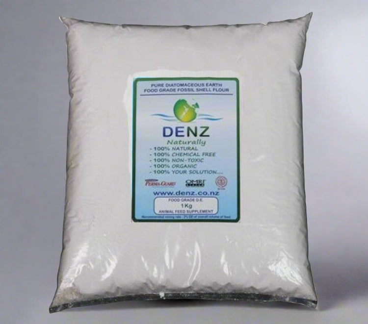 photo of 1kg package of DENZ diatomaceous earth
