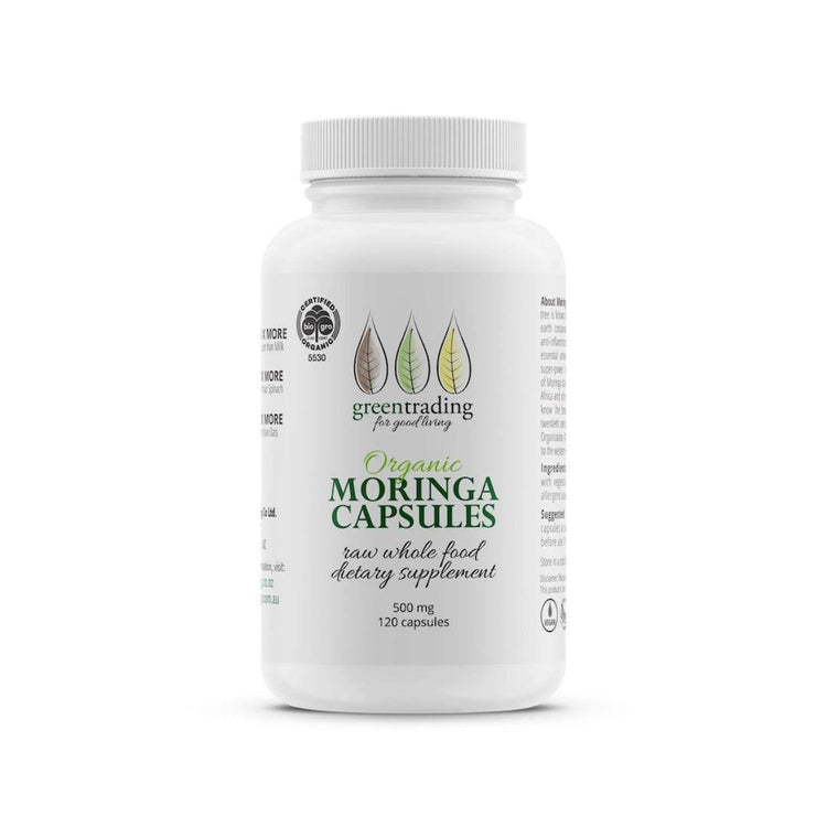 Green Trading Organic Moringa Capsules (500mg), 120 Capsules - NZ Health Store