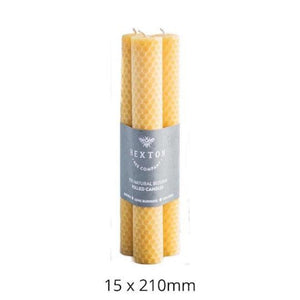 Hexton Bee Company Rolled Beeswax Taper Candle Sets (3 sizes) - NZ Health Store