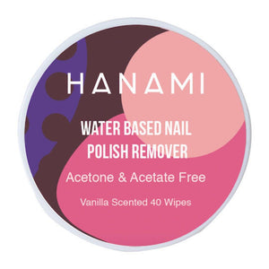Hanami Water Based Nail Polish Remover Wipes, unscented or vanilla - NZ Health Store