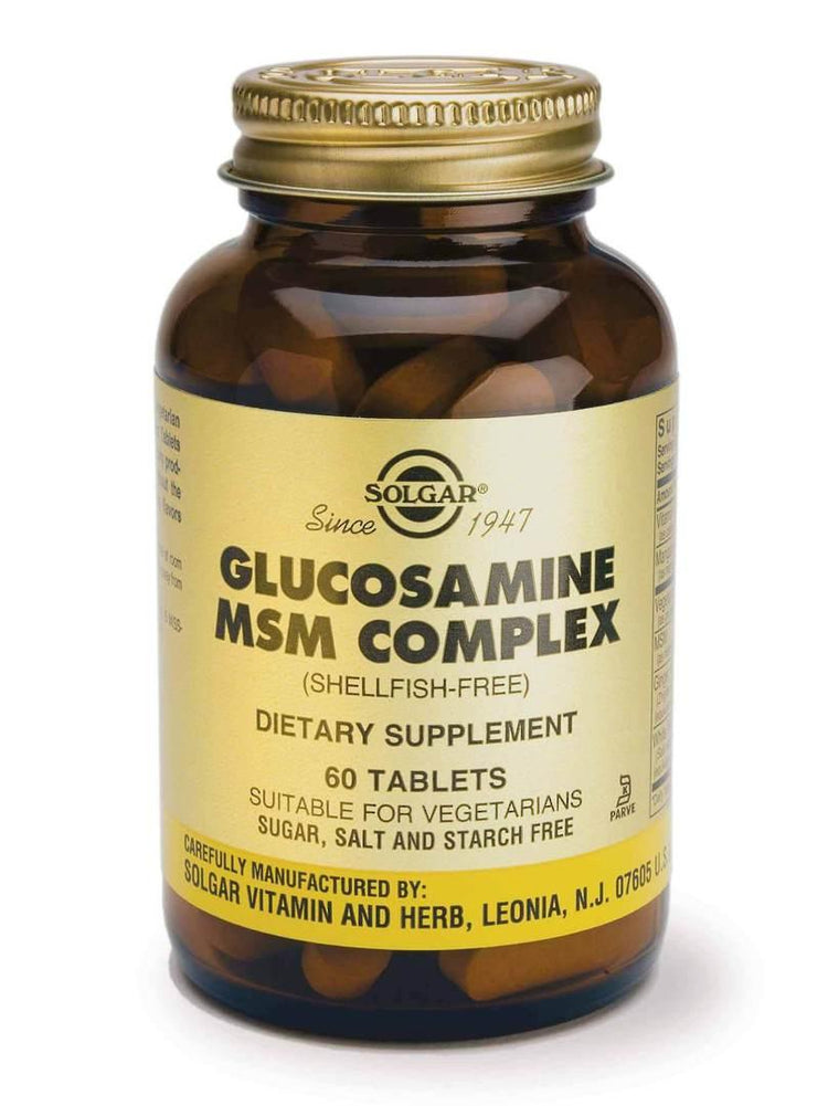 Solgar Glucosamine MSM Complex - 60 Tablets (shellfish free) - NZ Health Store