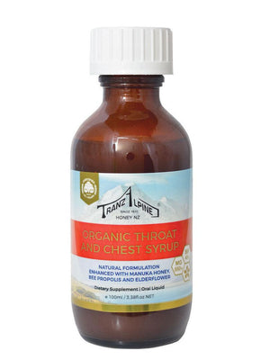 Tranzalpine Organic Manuka Honey Throat and Chest Syrup - NZ Health Store