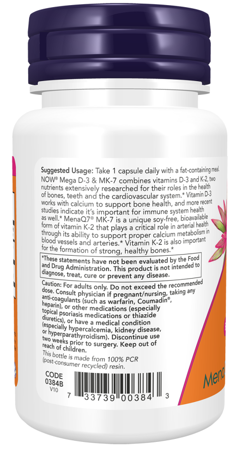 Now Mega Vitamin D-3 5,000IU  & MK-7 180mcg