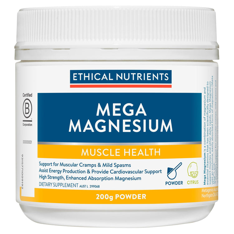 Ethical Nutrients Mega Magnesium, 200g Powder - NZ Health Store