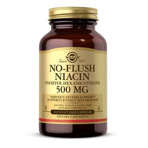 Solgar No-Flush Niacin (Vitamin B3) Inositol Hexanicotinate 500mg, 100 Caps - NZ Health Store