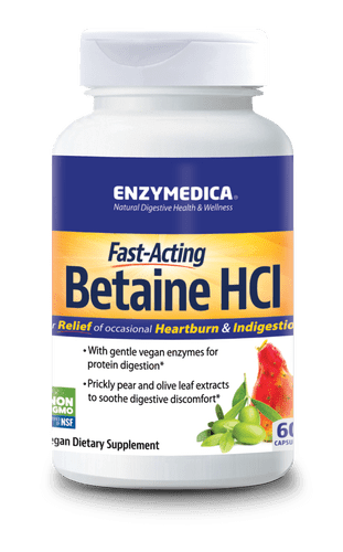 Enzymedica Fast Acting Betaine HCL, 120 capsules