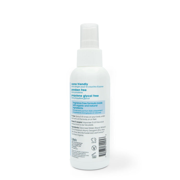 Lafe's Natural Deodorant Spray with Aloe Vera 118ml (4oz) Unscented