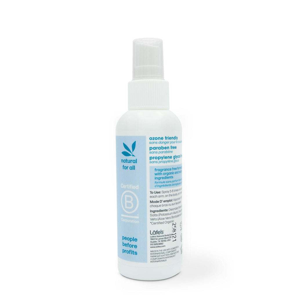 Lafe's Natural Deodorant Spray with Aloe Vera 118ml (4oz) Unscented