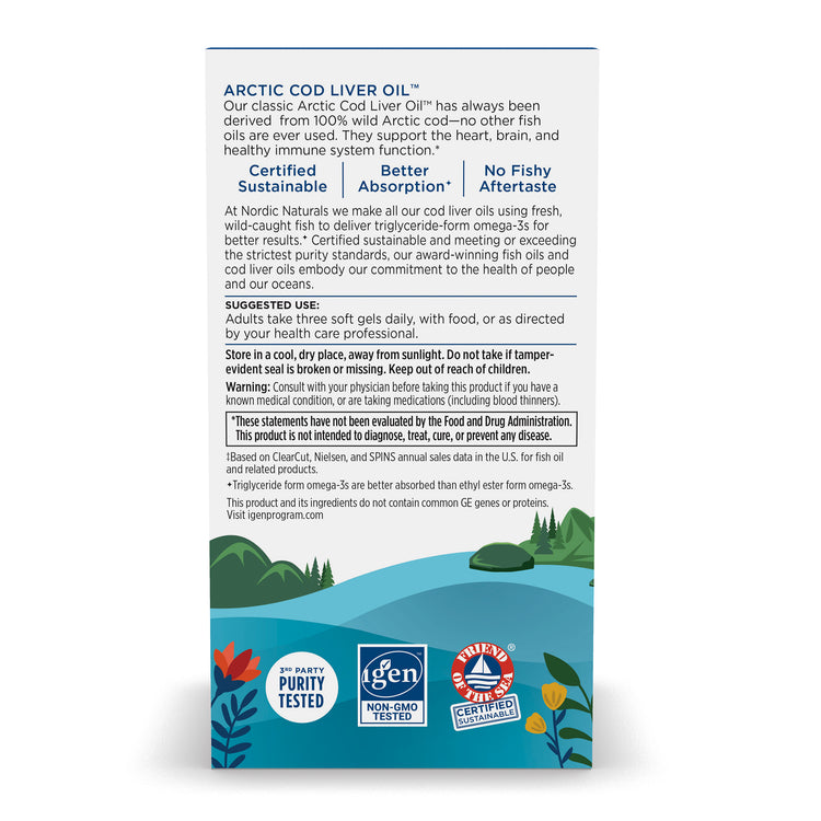 Nordic Naturals Arctic Cod Liver Oil, Soft Gels
