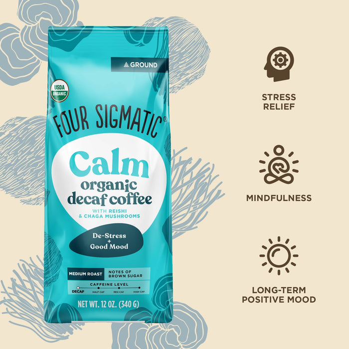 Four Sigmatic Calm Organic Decaf Coffee Ground, 340g