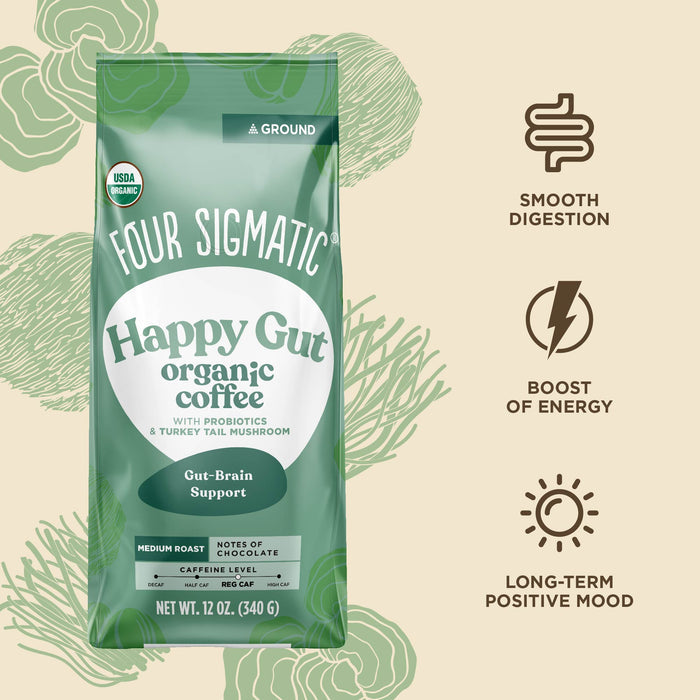 Four Sigmatic Happy Gut Organic Coffee Ground, 340g