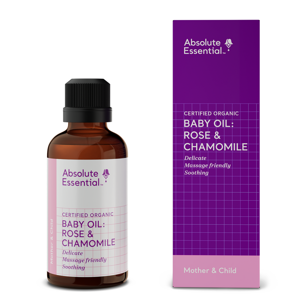 Absolute Essential Baby Oil: Rose & Chamomile (Organic), 50ml