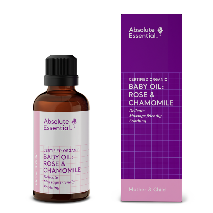 Absolute Essential Baby Oil: Rose & Chamomile (Organic), 50ml