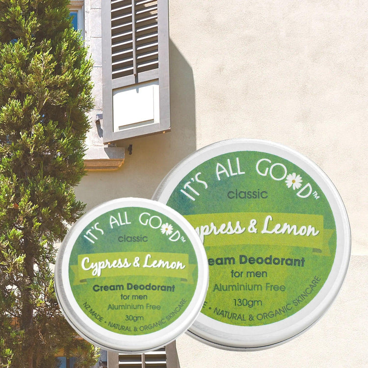 It's All Good, Natural Cream Men Deodorant Cypress & Lemon 130gm - NZ Health Store