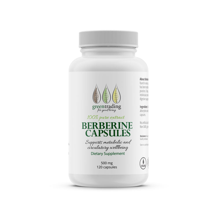 Green Trading Berberine Capsules 500mg, 120 Capsules