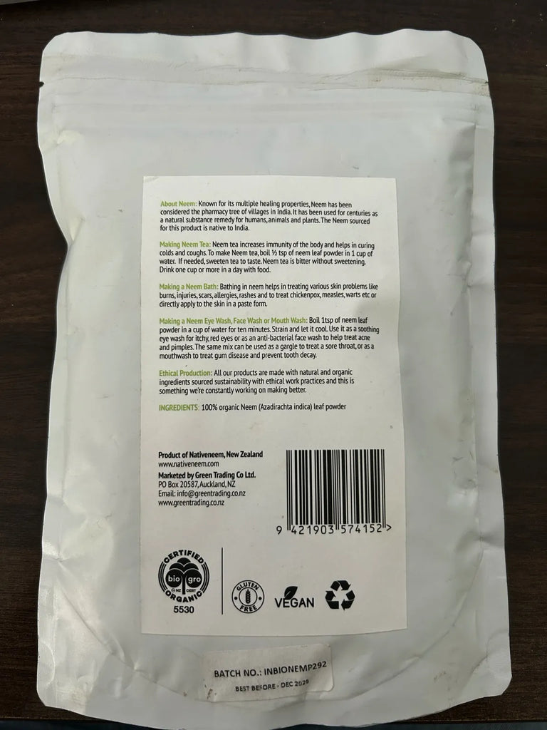 Native Neem Organic Leaf Powder 250g