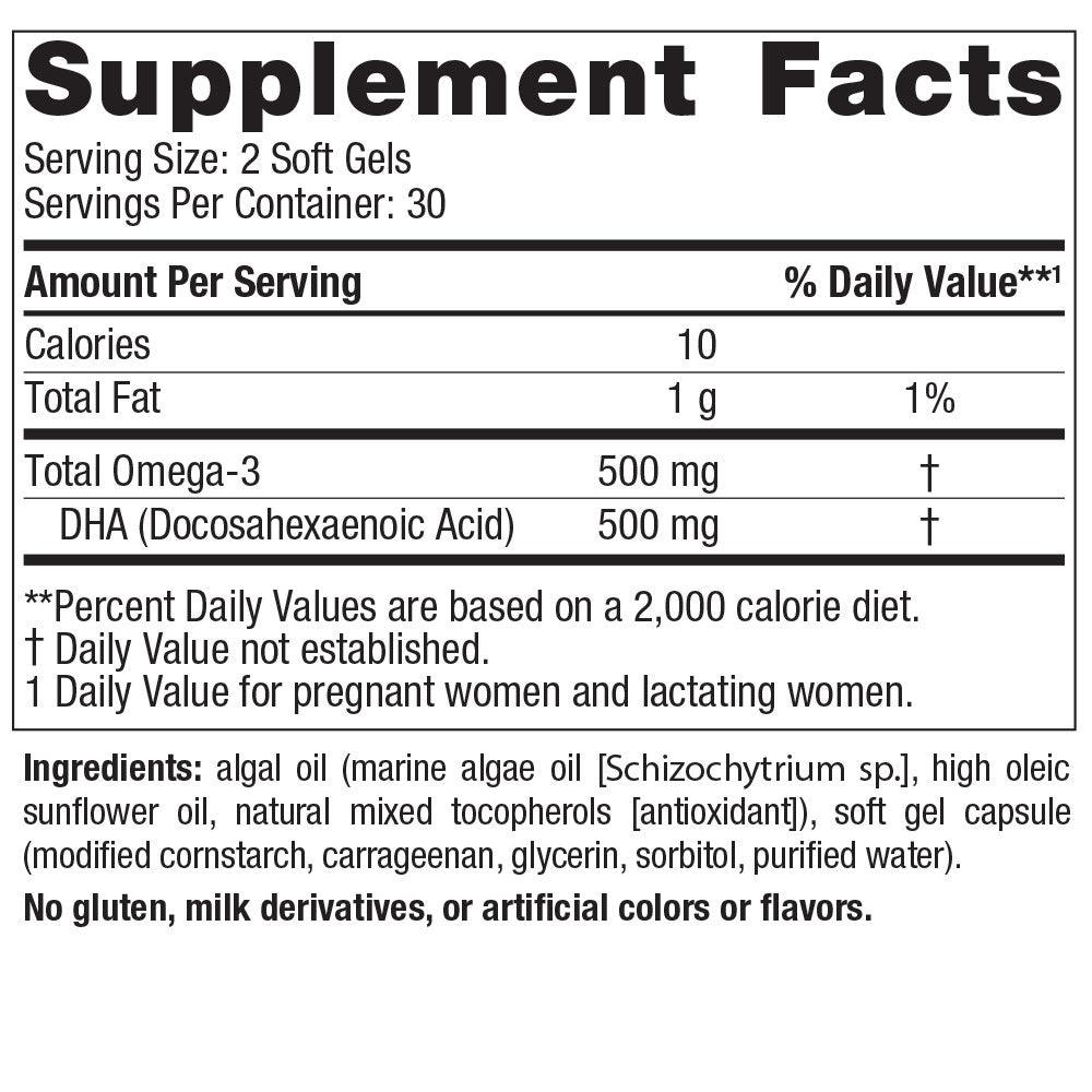 Nordic Naturals Prenatal DHA Vegan 500 mg, 60 soft gels - NZ Health Store