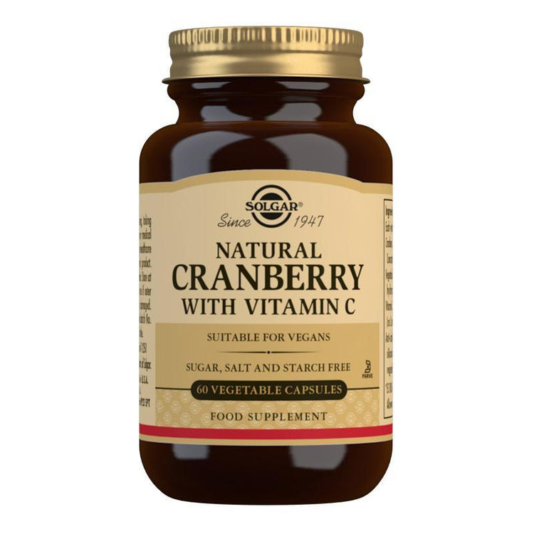 Solgar Natural Cranberry With Vitamin C 60 Vegetable Capsules