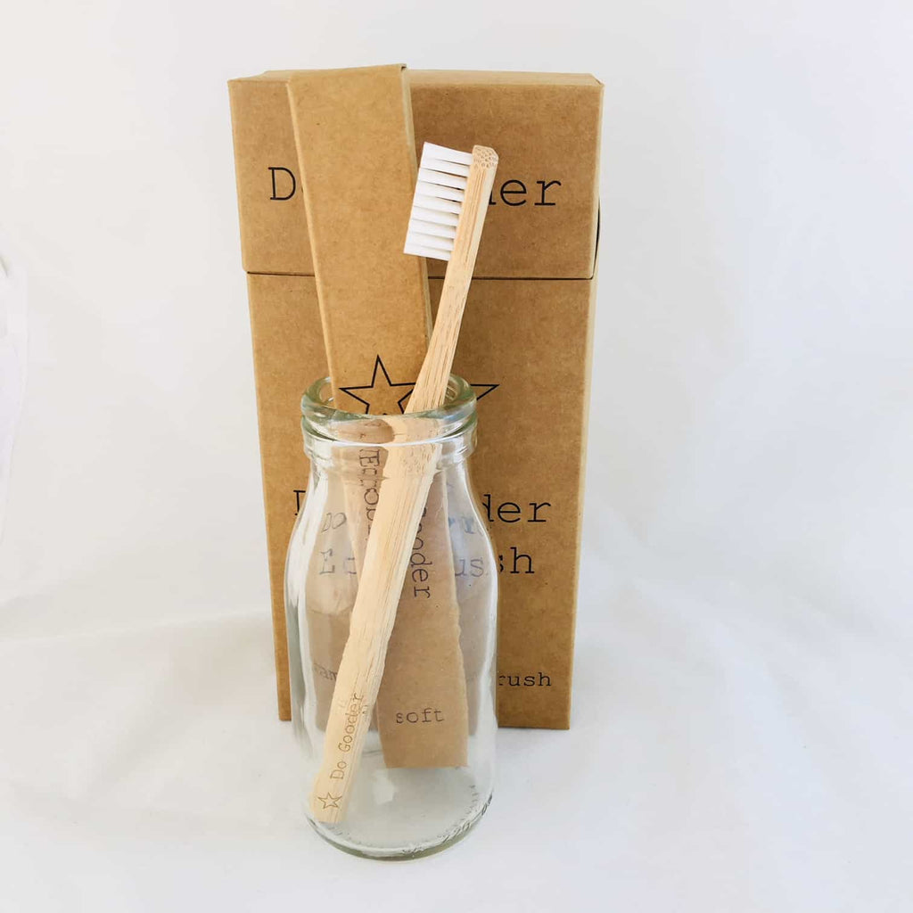 Do Gooder Medium Natural Handle Ecobrush Bamboo Toothbrush, Box of 12