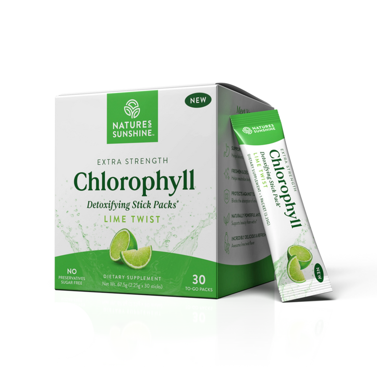 Natures Sunshine Chlorophyll Stick Pack - Lime Twist, 30 pack