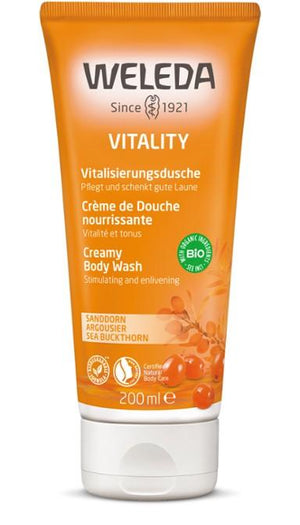 Weleda Vitality Creamy Body Wash - Sea Buckthorn 200ml - NZ Health Store