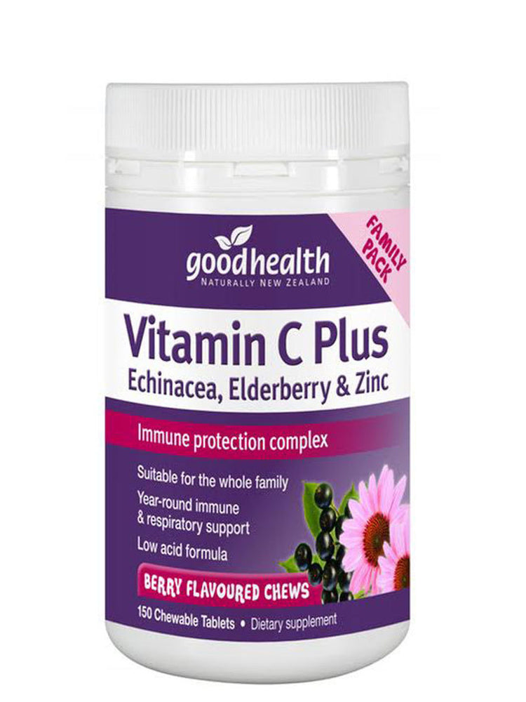 Good Health Vitamin C Plus Echinacea, Elderberry and Zinc, 150 Chewable Tablets