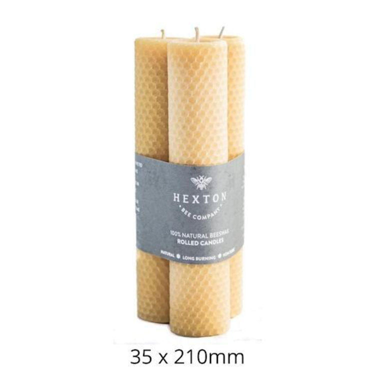 Hexton Bee Company Rolled Beeswax Taper Candle Sets (3 sizes)