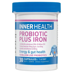 Inner Health Probiotic plus Iron, 30 Capsules - NZ Health Store