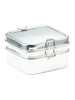 Meals in Steel Twin Layer Square Lunchbox