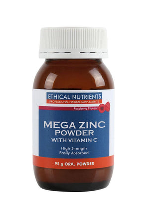 Ethical Nutrients Mega Zinc Powder (raspberry) 95g - NZ Health Store
